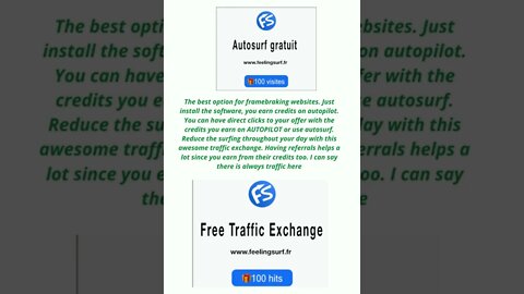 #Feelingsurf #autosurf and #linkclick FREE and paid-option #traffic. Free #SEO for your website