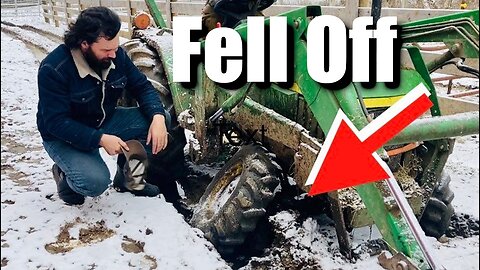 Fixing Severed Wheel On The John Deere In the Mud & Snow