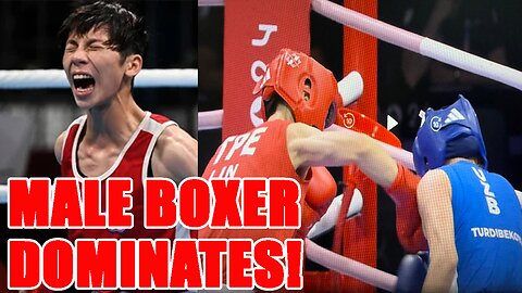 Another MALE Boxer DOMINATES female boxer at WOKE Olympics! Female boxer leaves ring CRYING!