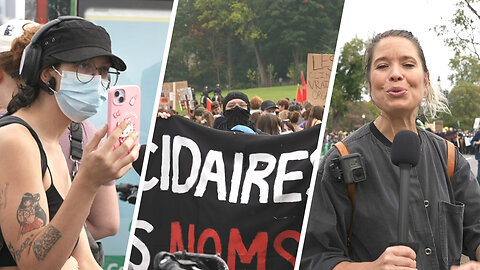 Far-left activists CLASH with Rebel News during Montreal's climate protest