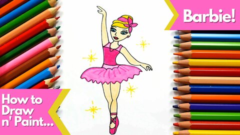 How to draw and paint Barbie Ballerina