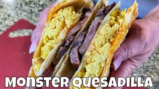Monster Steak and Eggs Breakfast Quesadilla | TicTok Tortilla Wrap Hack