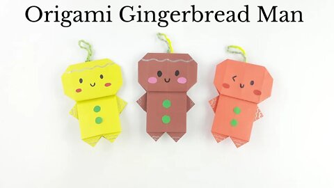 Origami Paper Gingerbread Man - DIY Holiday Crafts