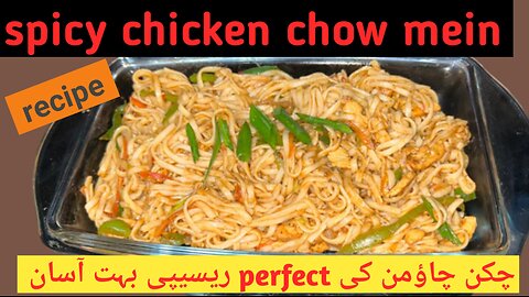 Chicken chow mein recipe | spicy egg noodles with chicken & veggies