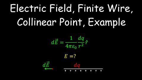 Electric Field, Finite Wire, Collinear Point, Example - Physics