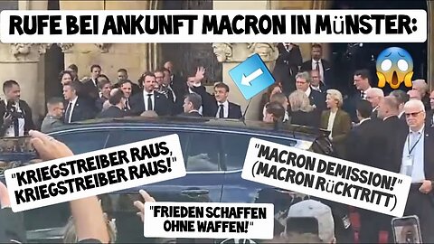 Rufe bei Ankunft Macron 😱🗣 "KRIEGSTREIBER raus!" Münster Verleihung westfälischer Friedenspreis