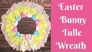 Dollar Tree Easter Crafts: Dollar Tree Easter Bunny Tulle Wreath