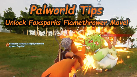 Palworld - Unlock Foxsparks's "Huggy Fire" Flamethrower special move!