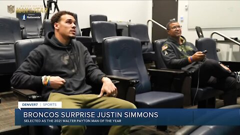 Broncos Justin Simmons selected as the 2021 Walter Payton Man of the Year