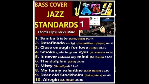 Bass cover JAZZ STANDARDS Vol 1 _ Chords Clips Clocks