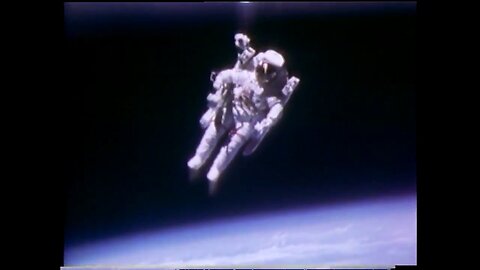 Astronaut Bruce McCandless II Floats Free in Space