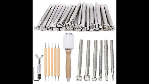 Leather Craft Tools Kit Stitching Stamping Embossing Punch Saddle Groover Carving Hammer Set