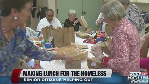 Seniors gather to make lunch for the homeless