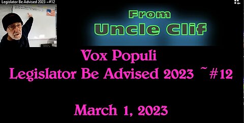 Vox Populi Legislator Be Advised 2023 ~#12