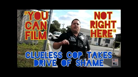 Cop Stutters Into Drive Of Shame. Intimidation Fail. Unlawful Orders. Arcadia Police. Florida.