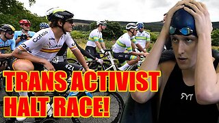 Trans Activist DISRUPT Cycling World Championships race and GLUE themselves to the road!