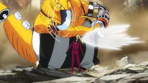 Sanji uses his Germa 66 special power to neutralize Queen's attack and break his sword | One Piece