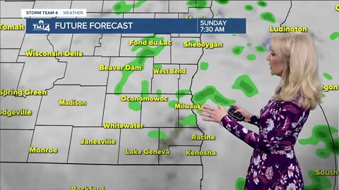 Light rain showers likely early Sunday