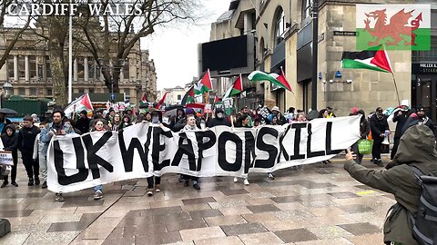 March for justice in Gaza, The Hayes Street Cardiff Wales