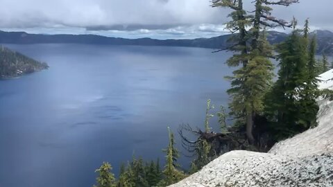 Crater lake is beautiful.