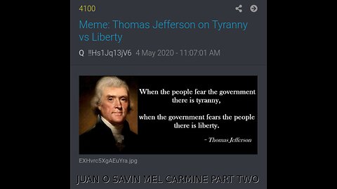 JUAN O SAVIN- TYRANNY vs LIBERTY PART TWO- MEL CARMINE 5 27 2023