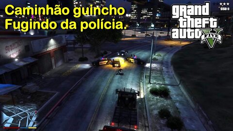 TESTE Captura de Voz/Som - GTA 5 Caminhão Guincho - Fugindo da Polícia - Michael