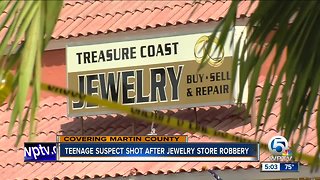 Jewelry store robbery ends with teen shot, Martin County Sheriff's Office says