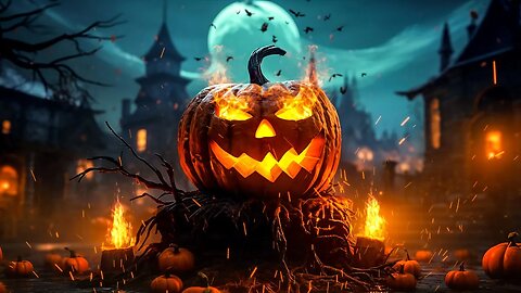 Halloween Ambience Evil Pumpkin🎃 With Spooky Halloween Music 🎃👻 Halloween Background Music 2023