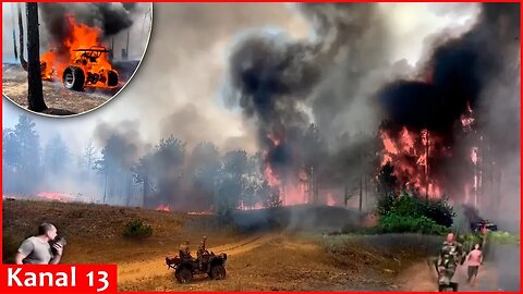 "Everything is burning" - next burning image of forest where Russians took shelter in Kherson