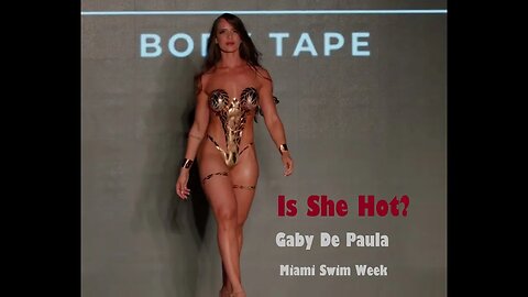 Is she hot?? Gaby De Paula, Body tape modeling. Miami Swim Week 2023 #shorts #models #swimwear