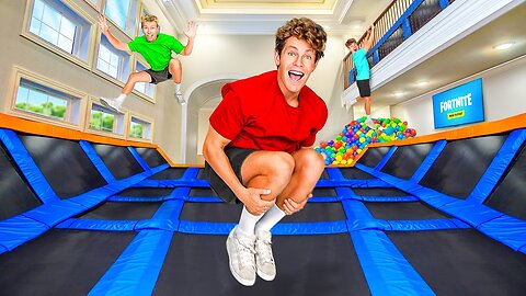 I Built a Trampoline Park in My House!