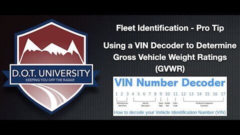 Using a VIN Decoder to Find a Vehicles GVWR! Great tool for Fleet Managers and Compliance Tracking!