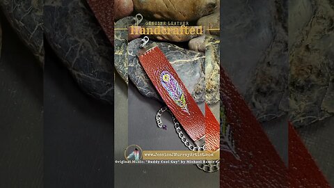 PEACOCK INSPIRED FEATHER, 9 inch adjustable, leather bracelet