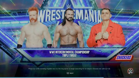 WWE WrestleMania 39 Gunther vs Drew McIntyre vs Sheamus for the WWE Intercontinental Championship