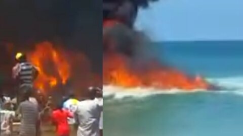 Fire On Water At Badagry Beach Lagos