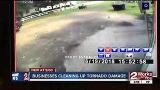 Businesses cleaning up tornado damage