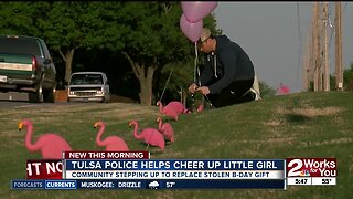Tulsa police helps cheer up little girl