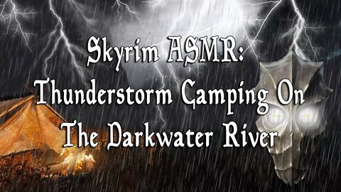 Fall Asleep Fast | INSANE THUNDERSTORM Camping In Skyrim | Rain, Thunder & Lightning Ambience