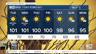 Record heat possible on Tuesday