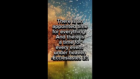 Verse of The Day: Ecclesiastes 3:1