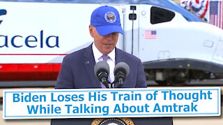 Biden Loses His Train of Thought While Talking About Amtrak