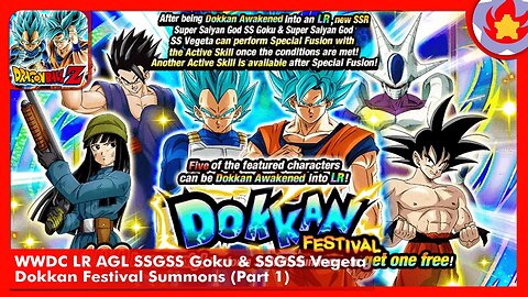WWDC LR AGL SSGSS Goku & Vegeta Dokkan Festival Summons (Part 1) | Dragon Ball Z: Dokkan Battle