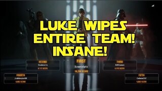 Star Wars Battlefront II LUKE WIPES ENTIRE TEAM! Heroes vs Villains 18298 Score and 24 Eliminations