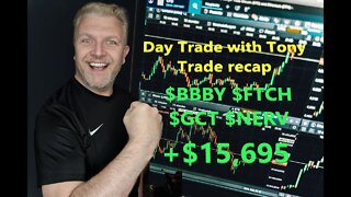 Day Trade With Tony Trade Recap $BBBY, $NERV, $FTCH & $GCT for +$15k GREEN Day