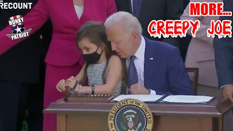 Joe Biden Sniffs Little Girl while Whispering in Her Ear at Bill Signing