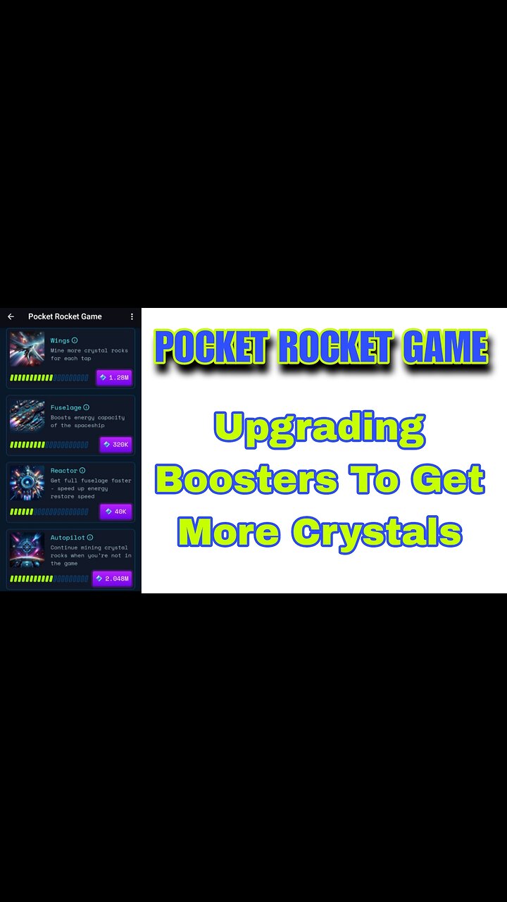 Pocket Rocket Game | How To Get More Crystals Quick | Telegram Airdrop 2024