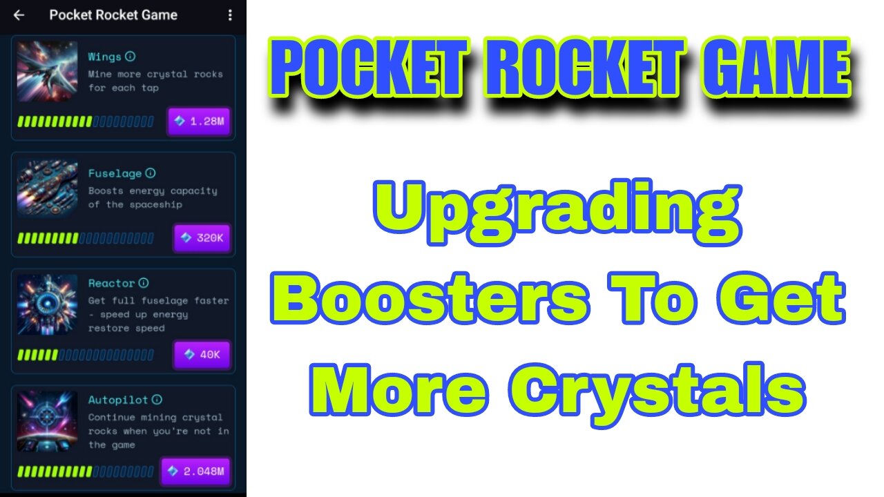 Pocket Rocket Game | How To Get More Crystals Quick | Telegram Airdrop 2024