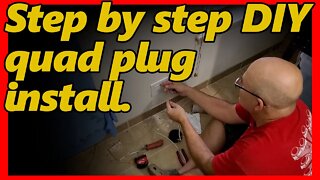 DIY add quad plug in a room, step by step from a light switch.