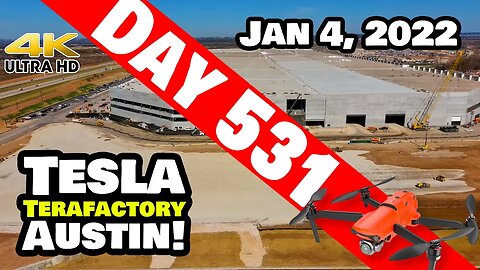 Tesla Gigafactory Austin 4K Day 531 - 1/4/22 - Tesla Texas - PRODUCTION CAR LOT BEHIND GIGA TEXAS?!