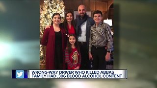 Driver in crash that killed Abbas family had blood alcohol level nearly four times legal limit